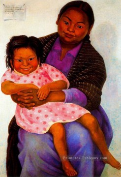 portrait de madesta et inesita 1939 Diego Rivera Peinture à l'huile